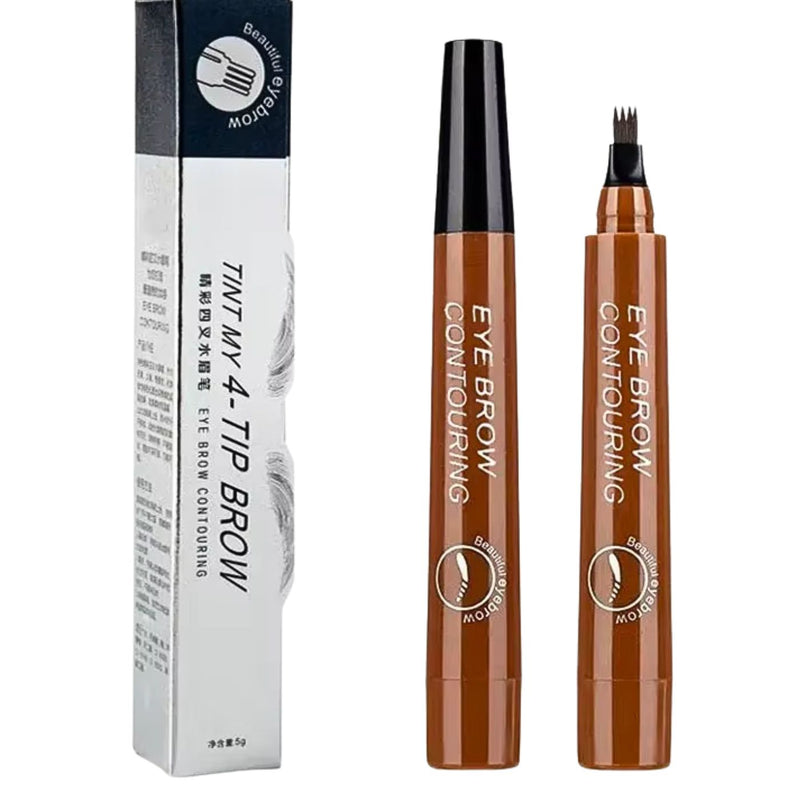 Caneta à Prova d’Água para Barba e Sobrancelha com 4 Pontas