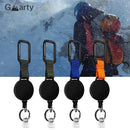 Porta Crachá Retrátil com Fio de Aço Mosquetão e Clipe de Cinto