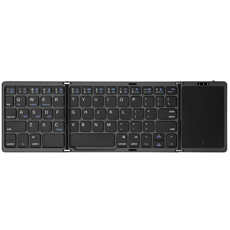 Teclado Bluetooth Dobrável com Touchpad – Mini e Recarregável