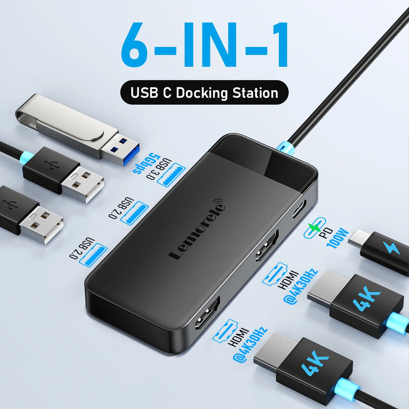 Deck Laptop USB HUB Dual HDMI 4K