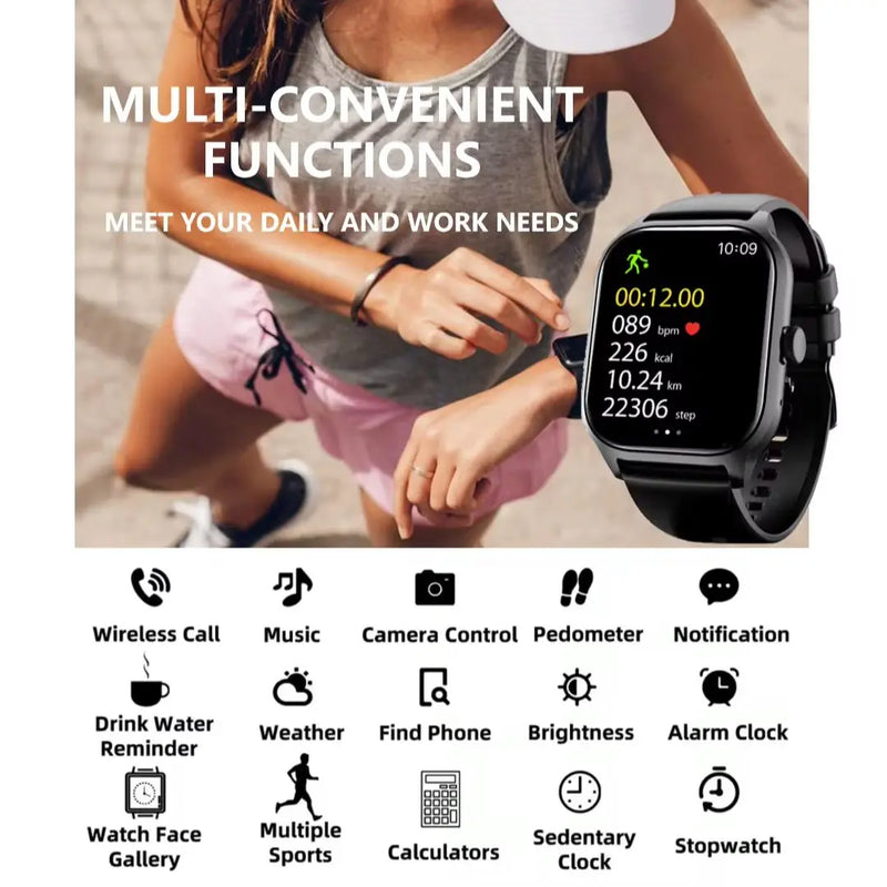 Smartwatch Bluetooth Chamadas Música Rastreador Fitness
