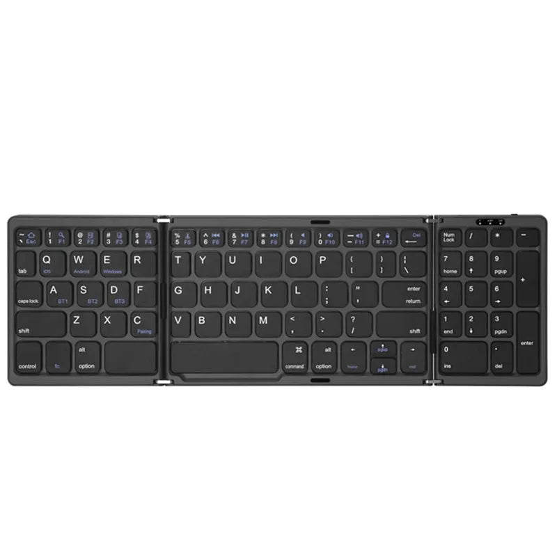 Teclado Bluetooth Dobrável com Touchpad – Mini e Recarregável