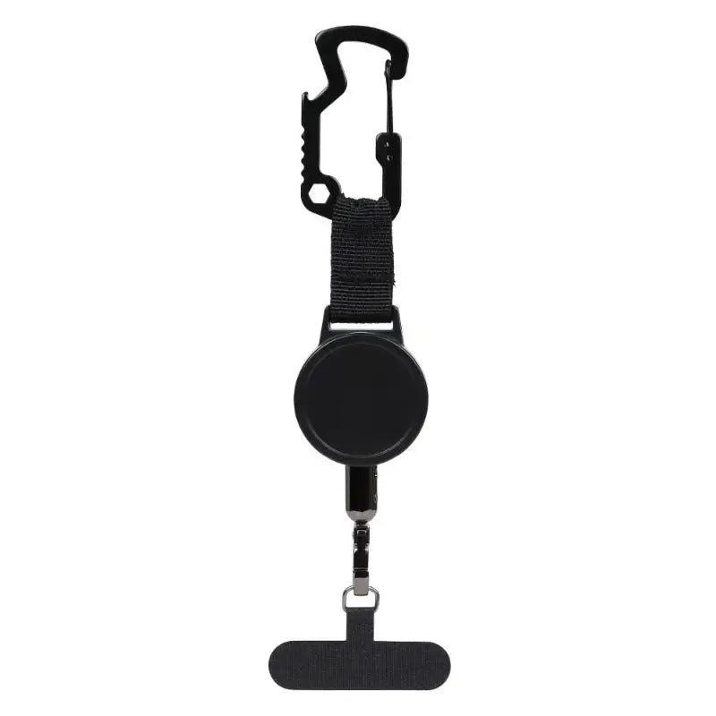 Porta Crachá Retrátil com Fio de Aço Mosquetão e Clipe de Cinto