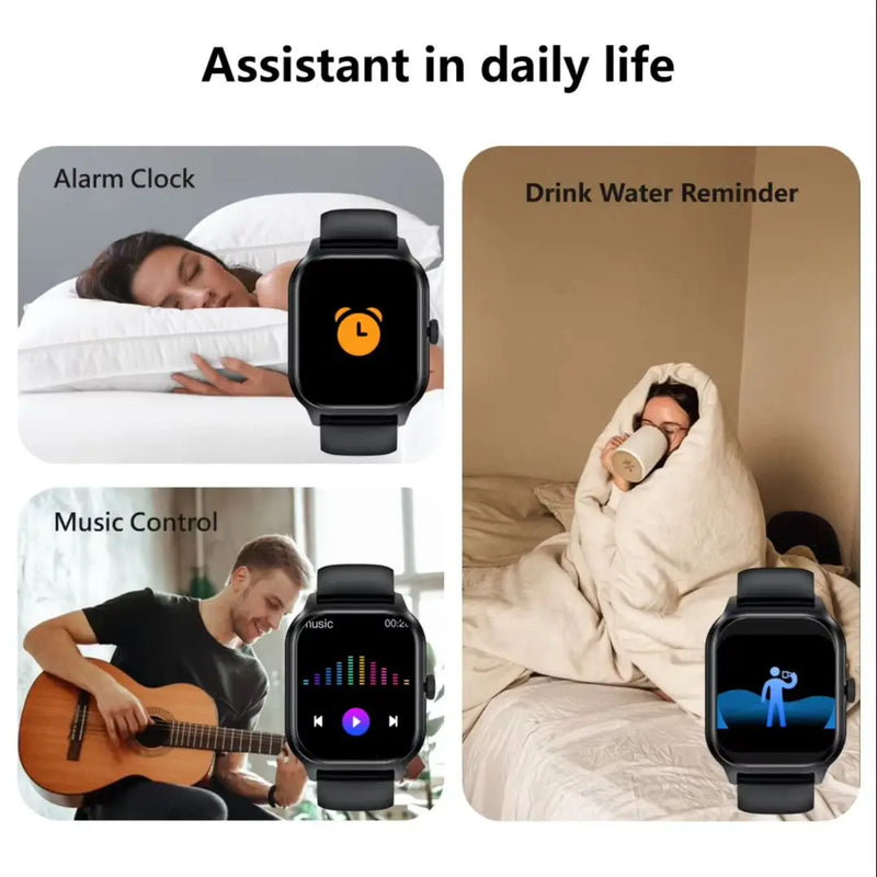 Smartwatch Bluetooth Chamadas Música Rastreador Fitness