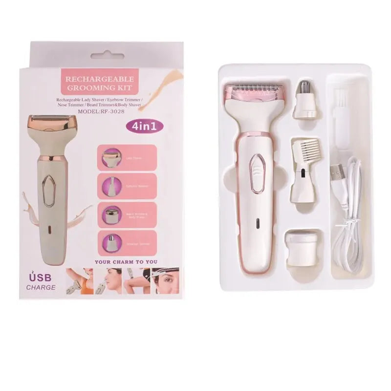 Depilador Elétrico 4 em 1 Uso Seco e Molhado