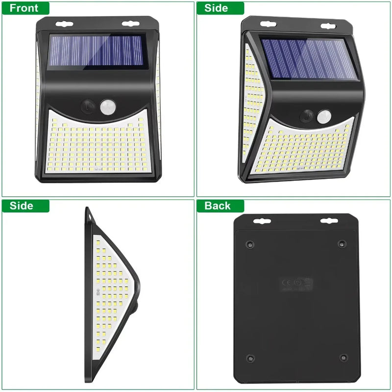 Luminária Solar de Parede com 244 LEDs e Sensor de Movimento