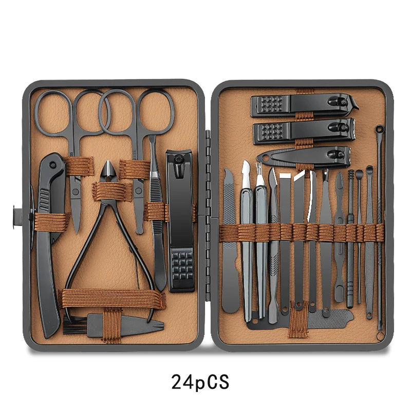 Kit de Alicates e Ferramentas para Unhas 8 a 24 Peças Aço Inoxidável