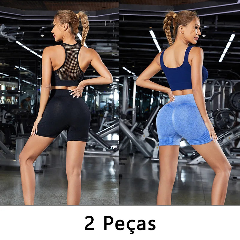 Kit 2 Shorts Esportivos Femininos – Conforto Estilo