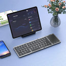 Teclado Bluetooth Dobrável com Touchpad – Mini e Recarregável