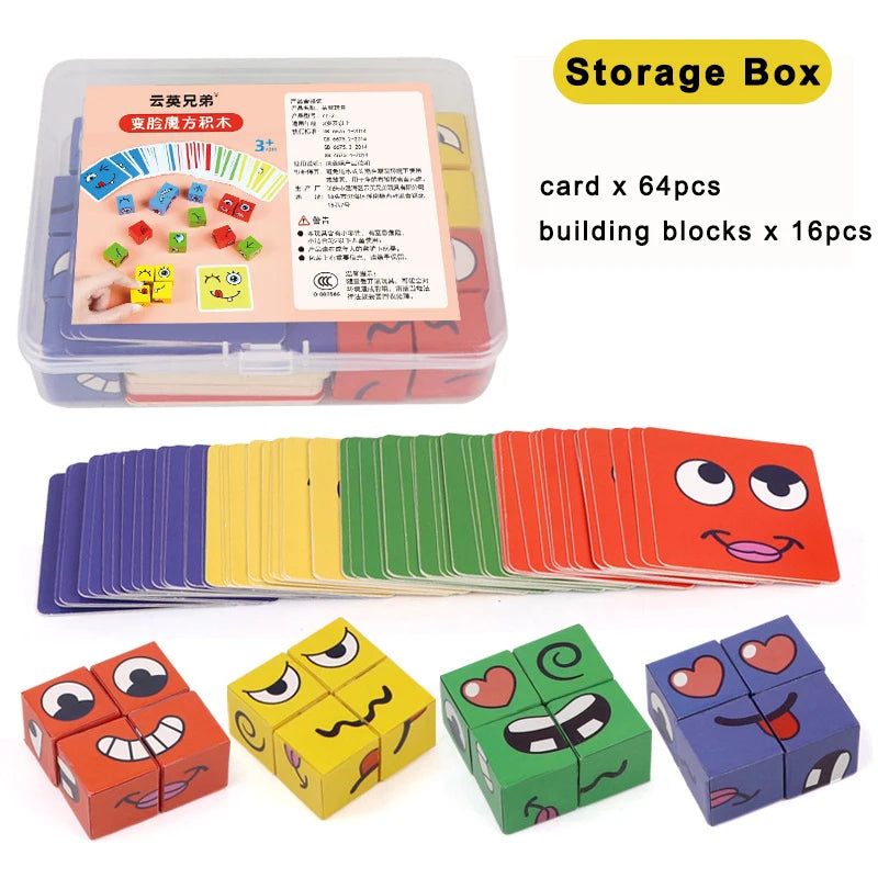 Cubo de Expressões Faciais Educativo Infantil