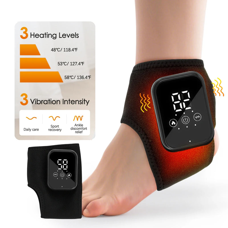 Massageador Elétrico para Pulso com Aquecimento – Cinta de Compressão Quente com Vibração e Bateria Recarregável