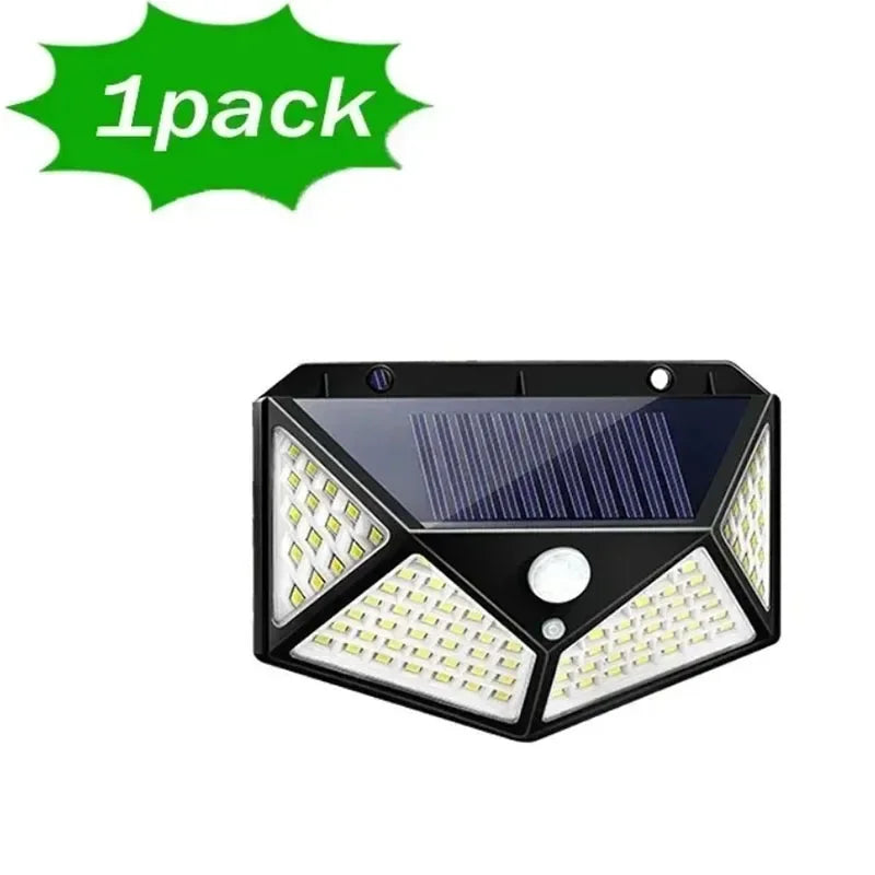 Luminária Solar Externa 100 LEDs com Sensor de Movimento PIR