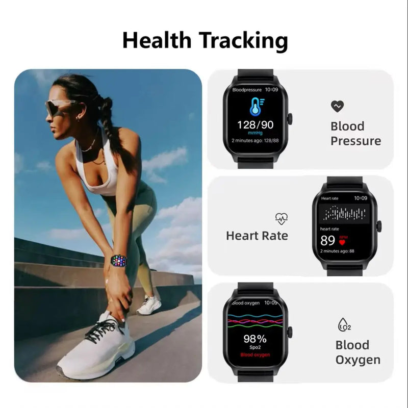 Smartwatch Bluetooth Chamadas Música Rastreador Fitness